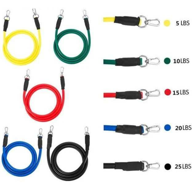 11 pcs Resistance Bands Set (with handles, door anchor, and ankle straps) - Image 3