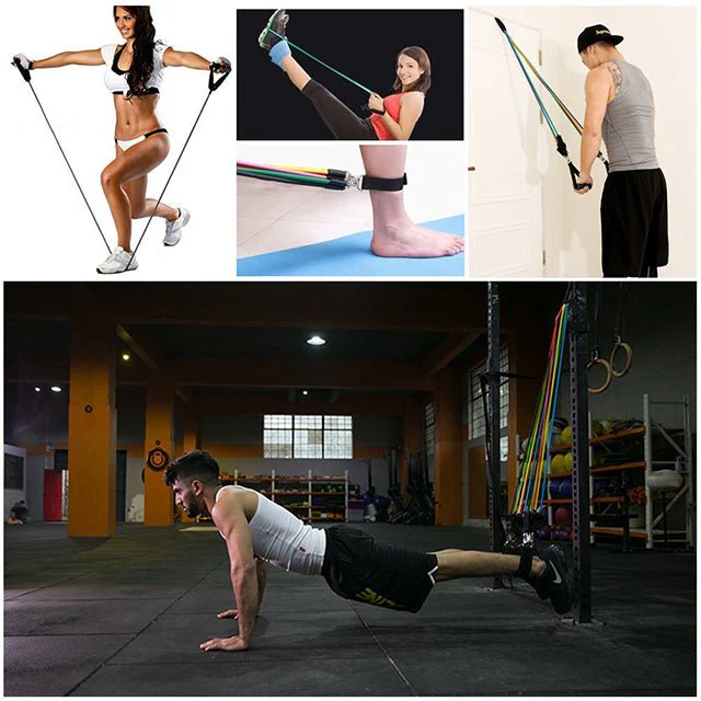 11 pcs Resistance Bands Set (with handles, door anchor, and ankle straps) - Image 6