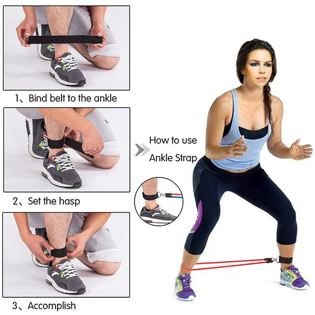 11 pcs Resistance Bands Set (with handles, door anchor, and ankle straps) - Image 8