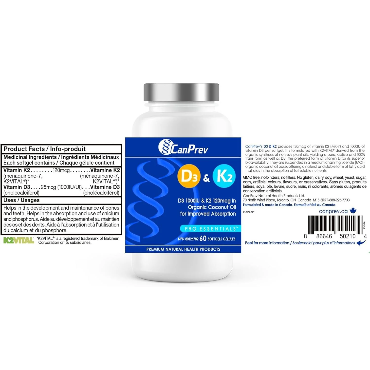 CanPrev D3 & K2 (60 softgels) - Image 3