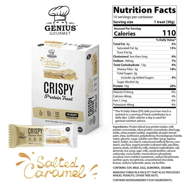 Genius Gourmet Crispy KETO Protein Bar (1 bar) - Image 7