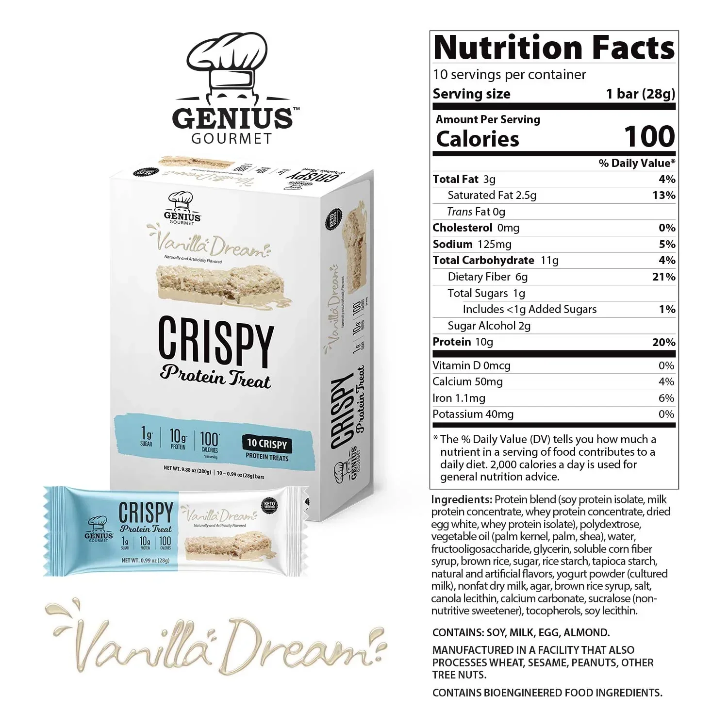 Genius Gourmet Crispy KETO Protein Bar (1 bar) - Image 9