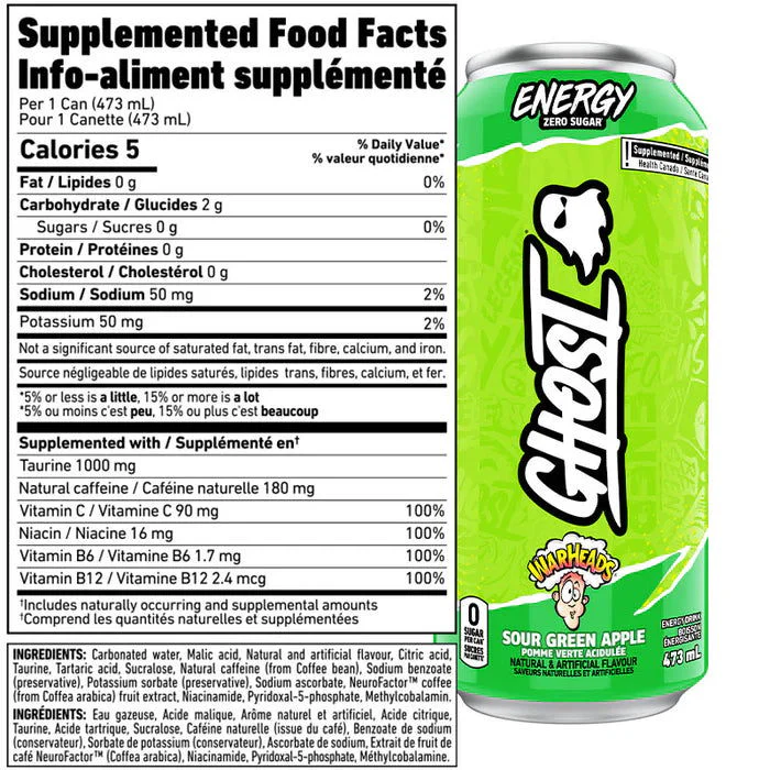 GHOST Energy Drink Canada (1 can) - Image 3