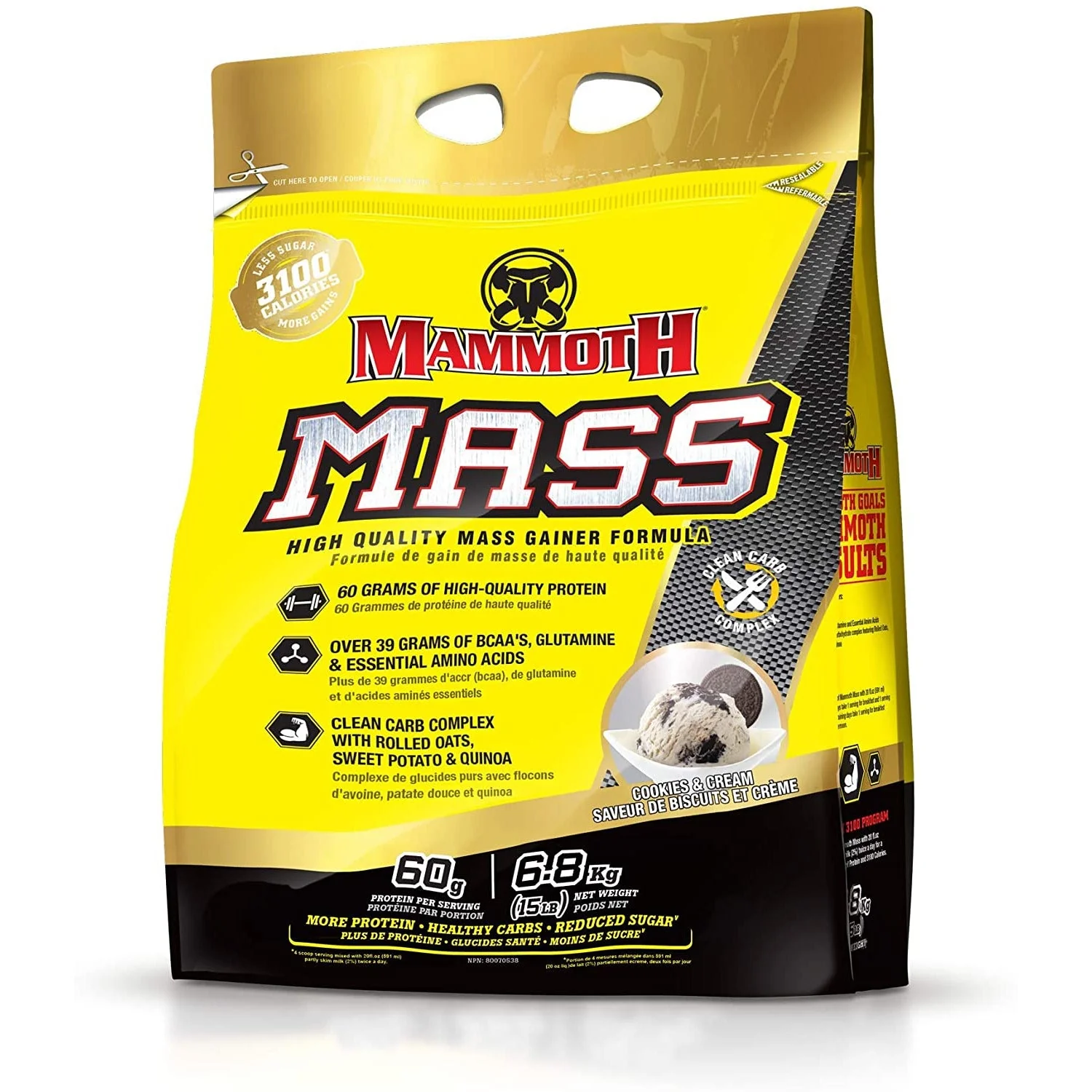 Mammoth Mass Gainer Protein Powder (15 lbs) - Image 3