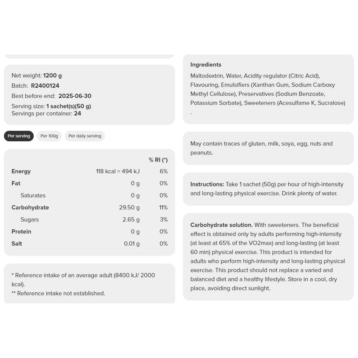 Prozis Energy Gel (1 gel - 25G) - Image 3