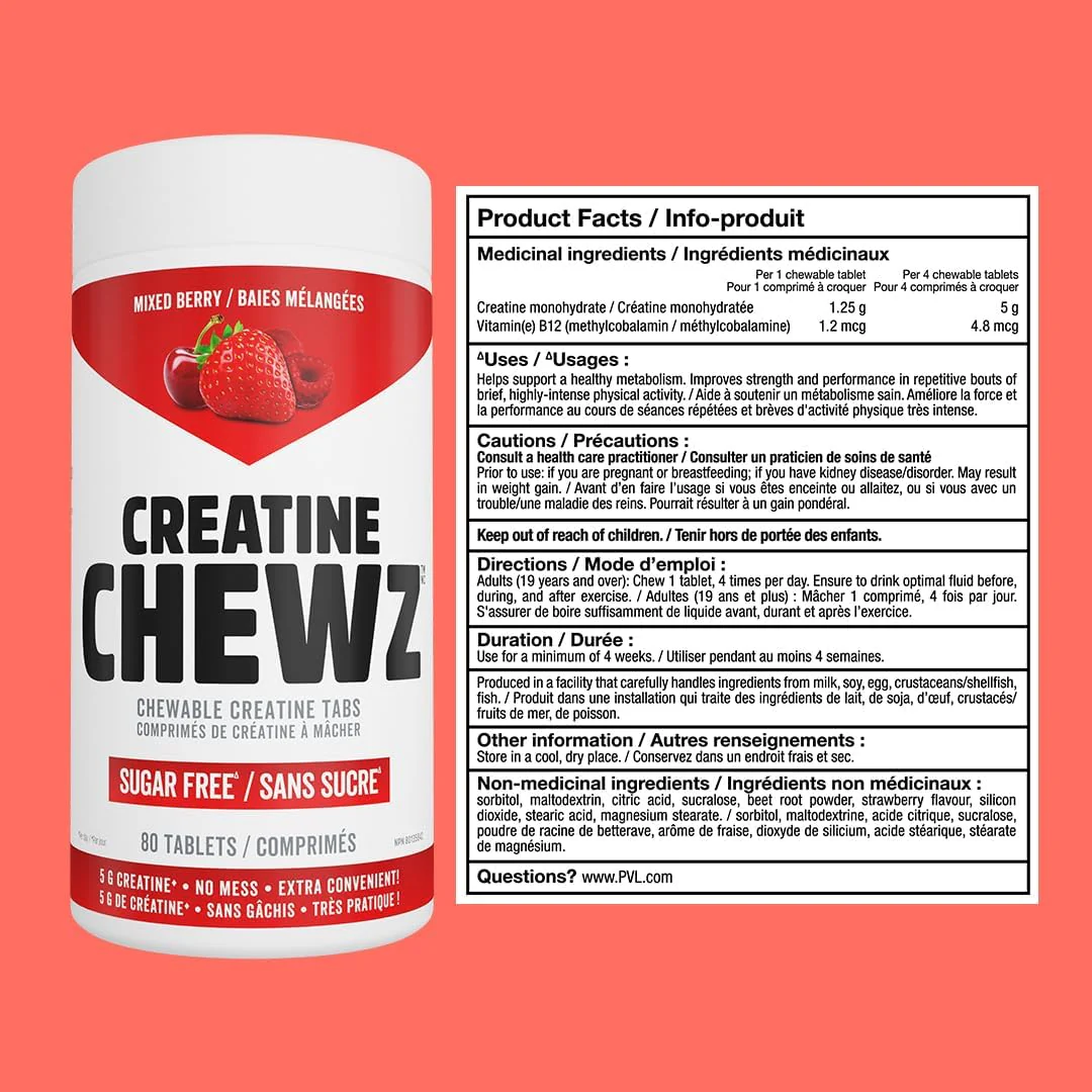 PVL Creatine Chewz (80 chewables) - Image 3