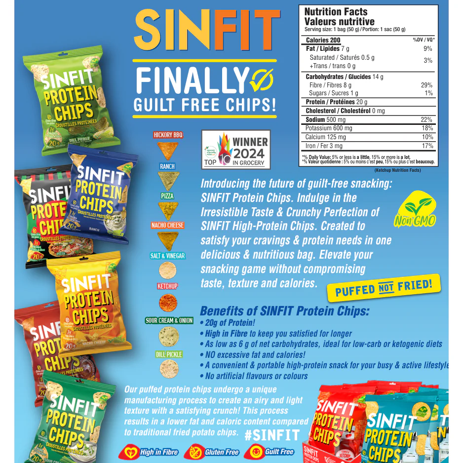 Sinfit Nutrition GF Protein Chips (1 bag) - Image 3