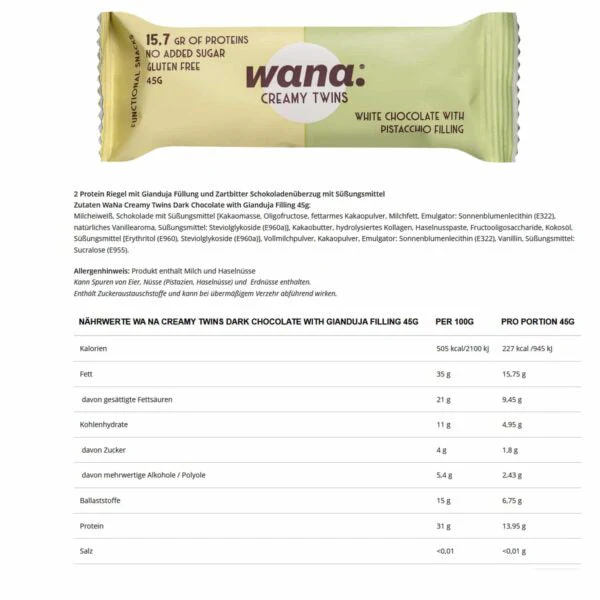 WANA CREAMY TWINS Keto Protein Bar (1 bar) - Image 7