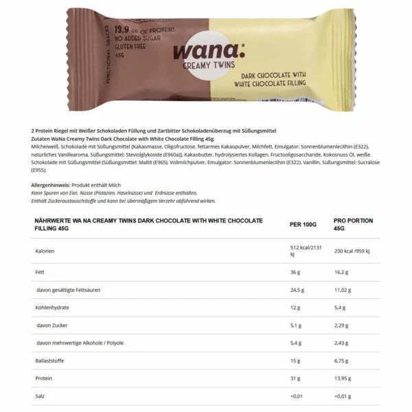 WANA CREAMY TWINS Keto Protein Bar (1 bar) - Image 9