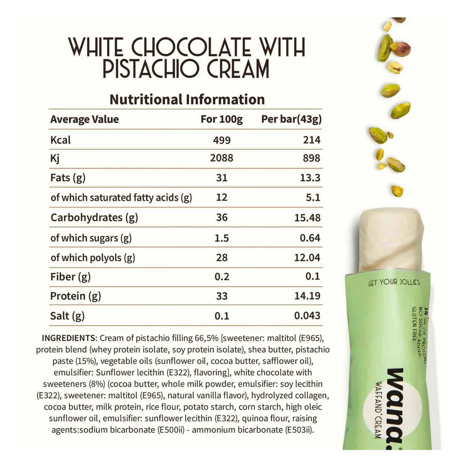 WANA Waffand'Cream "Kinder Bueno" Keto Protein Bar (1 bar) - Image 10