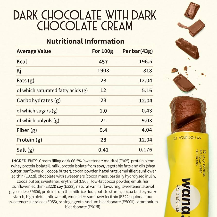 WANA Waffand'Cream "Kinder Bueno" Keto Protein Bar (1 bar) - Image 13